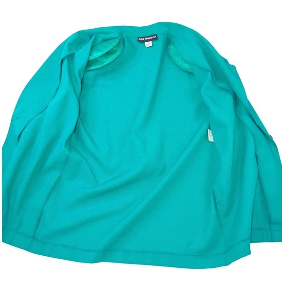 Sag Harbor Vintage Teal Green Blazer and Pleated Shorts Set Womens Large 90s - Picture 3 of 13